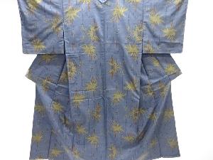 大特価品　未使用品　竹笹模様織り出し本場泥大島紬着物(5マルキ)